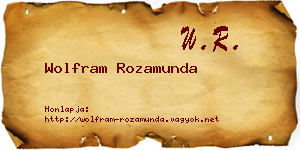 Wolfram Rozamunda névjegykártya